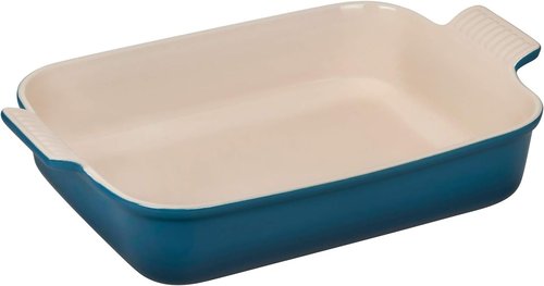 Le Creuset Stoneware Rectangular Dish - 4 Qt. (12" x 9") | Deep Teal Color for Versatile Baking