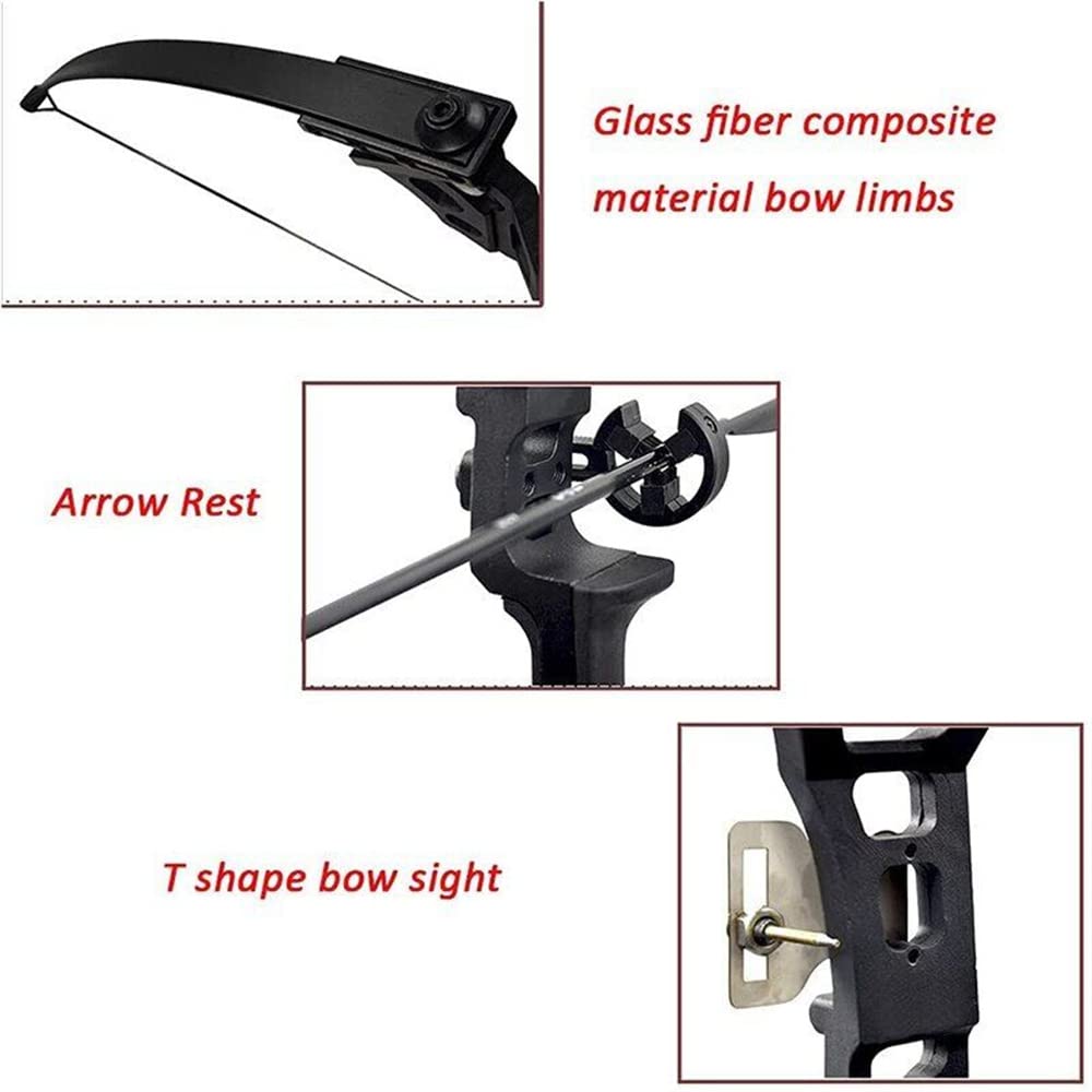 50" Recurve Bowfishing Kit 40lbs Bowfishing Bow with Reel Kits Archery Straight Bow Right Handed for Outdoor Hunting Fishing (Silver)