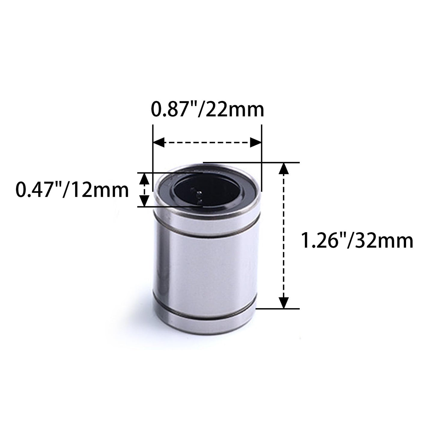 LEPEVNEY LME12UU Linear Ball Bearings 12mm Bore 22mm OD 32mm Length, Use for CNC Machine Tools 3D Printer Mechanical Sliding Tables 2 PCS