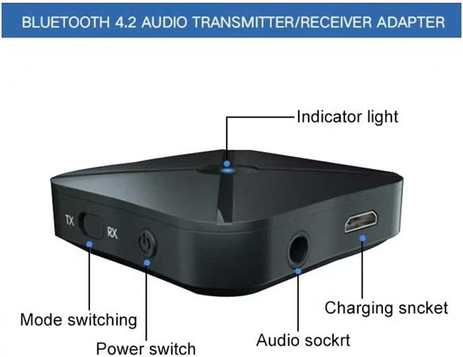 anbaole 5.0 2in1 3.5mm Bluetooth Adapter Transmitter Receiver Wireless AUX aptX Low Latency Adapter Suitable