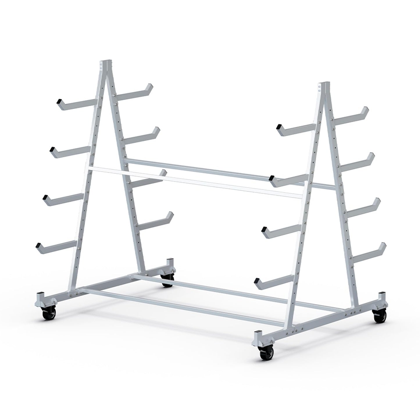 BUYYAH Heavy Duty Horizontal Storage Rack with 3 Inch Wheels 2 Fixed & 2 Swivel, Mobile Material Handling Conduit Pipe Rack Holds up to 1000lbs, Alloy Steel, 5ft x 3.7ft x 4.3ft