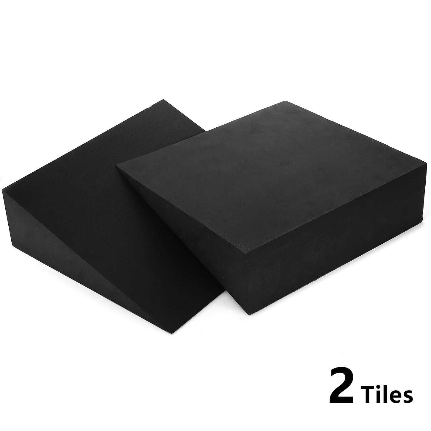 DEAYOU 2 Pack Yoga Foam Wedge, 13" EVA Foam Calf Stretch Slant Board for Lower Leg Strength Improve, Squat Wedge Incline Block for Workout, Exercise, Knee Pad, Back Support, Footrest Cushion (Black)