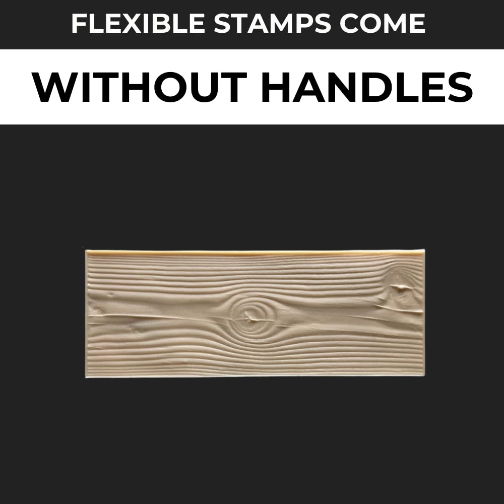 9" Natural Wood Concrete Stamps Set of 9 - Durable Polyurethane Rigid&Flexible Mats for Driveways, Walkways and Patios SM 5000/S-9