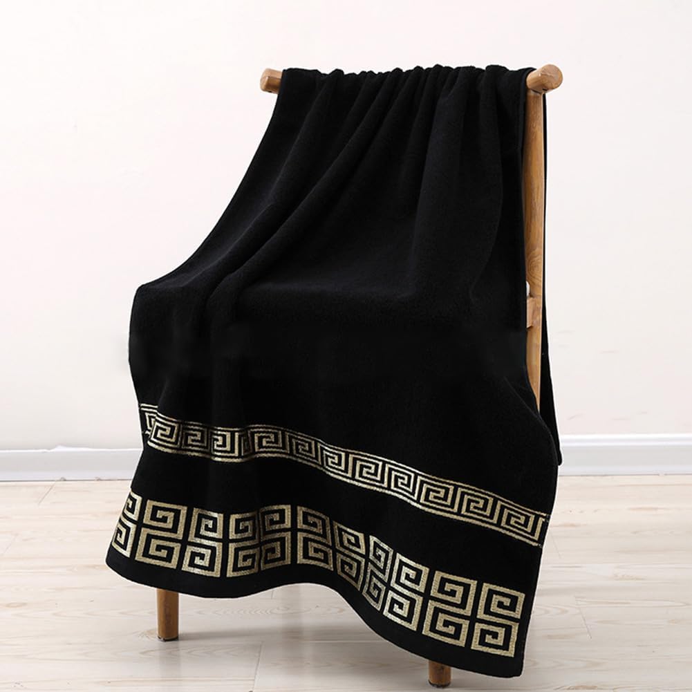 Regine Switzerland Bath Towel Set - Highly Absorbent 100% Cotton | 3-Piece Black Towel Set
