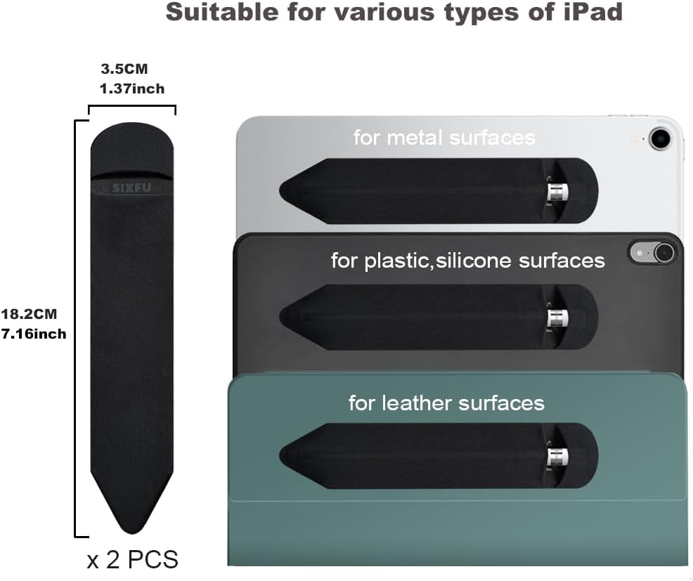 SIXFU 2nd 1st 2Pack(Black) Pencil Holder Compatible with Apple Pencil Pro/ Generation/ Generation/USB-C Pencil