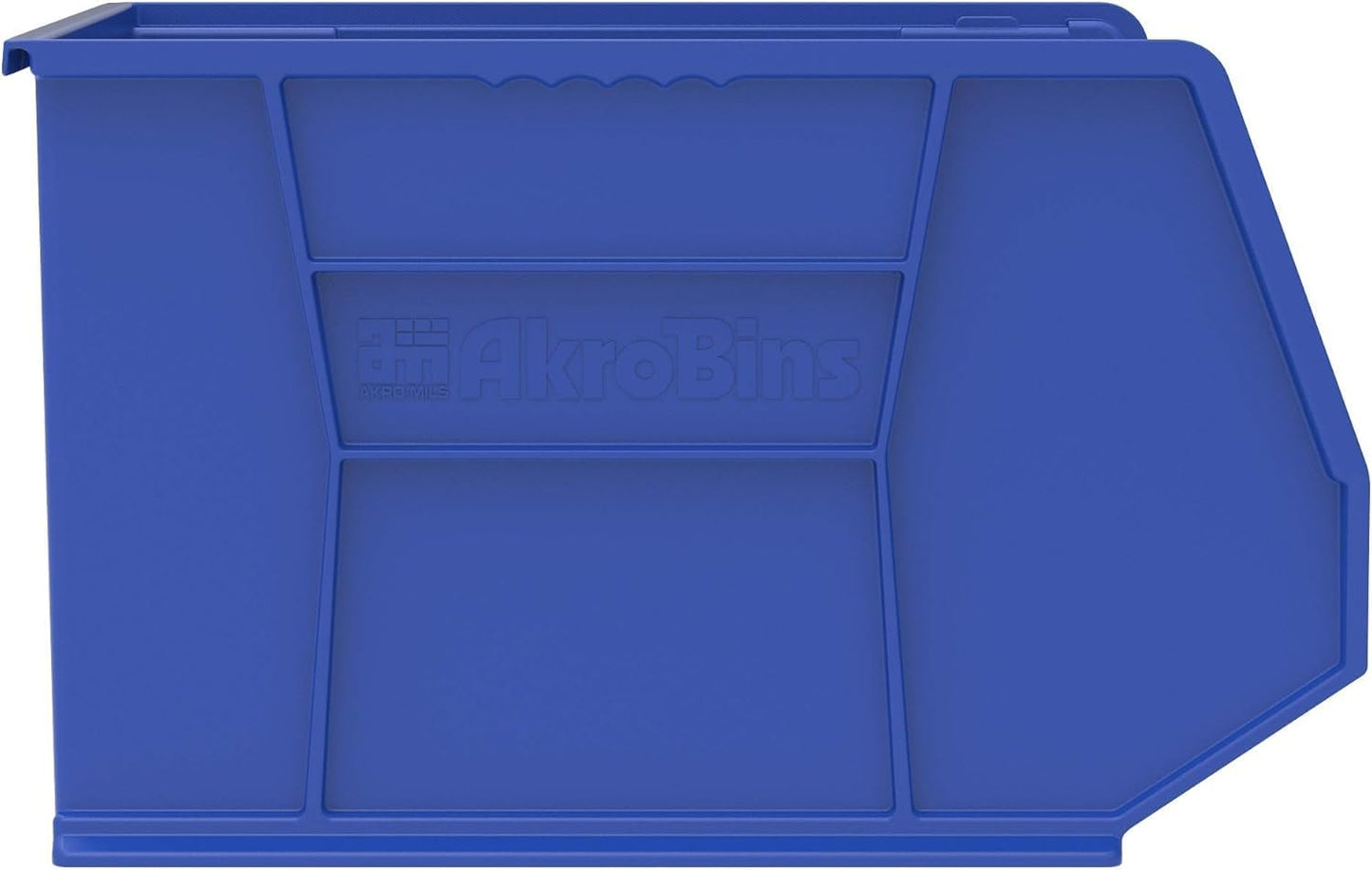 Akro-Mils Plastic Storage Bins - Space-Saving Stackable Organizers for Garage & Pantry | Blue, 18" x 16" x 11", 3-Pack