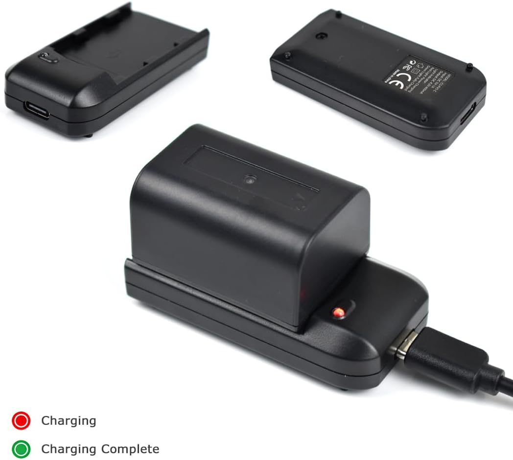 KOQINVIZ NP-FV5 NP-FV5 3.7V 2000mAh Plus Battery Charger + Rechargeable Lithium Battery - Video Camera Camcorder