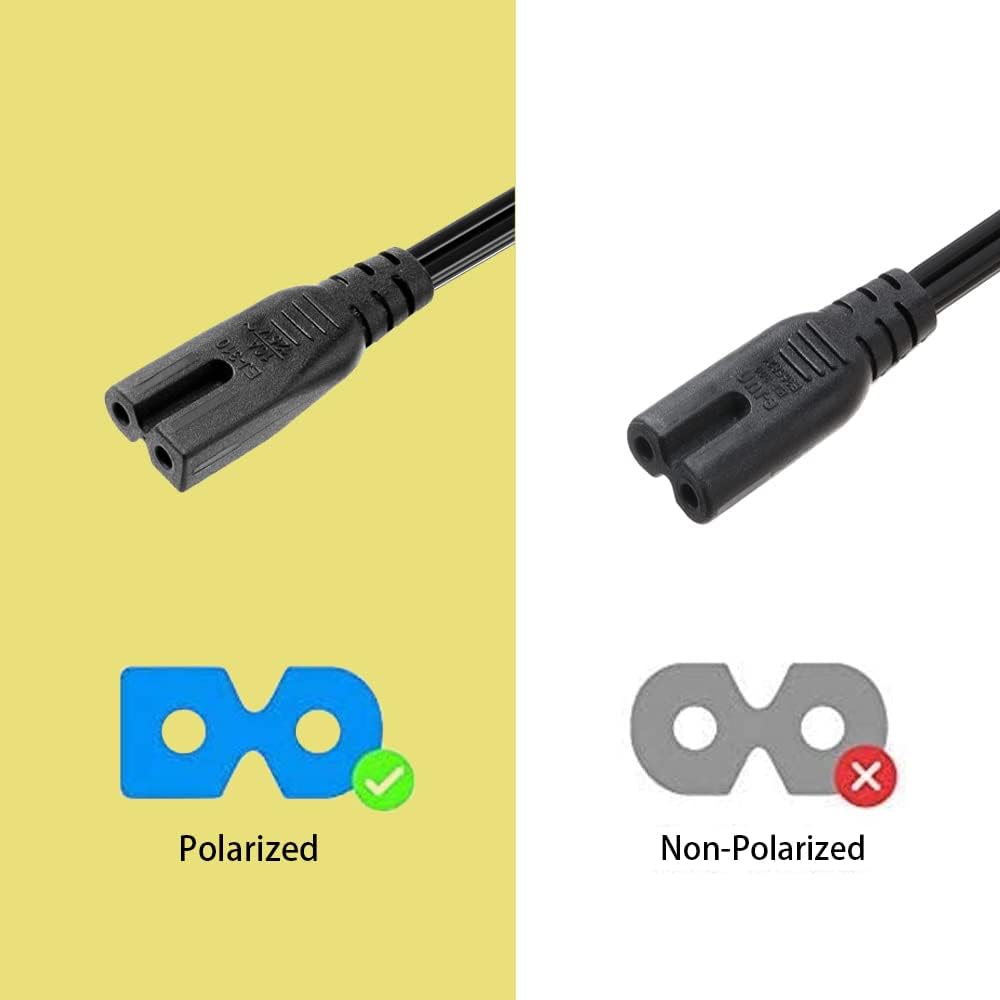 VSEER 2 90 18AWG SPT2 1-15P IEC320 C7 8 2-Slot (6 Prong Degree Angled Power Cord - NEMA to Figure Connector AC