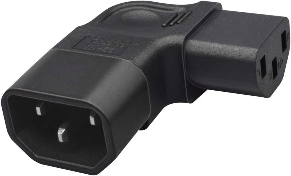 Strhowill C14 C13 C14 C13 C13 2.5A-10A/250V to Left-Angled Power Adapter - Male to Female Conversion, Suitable