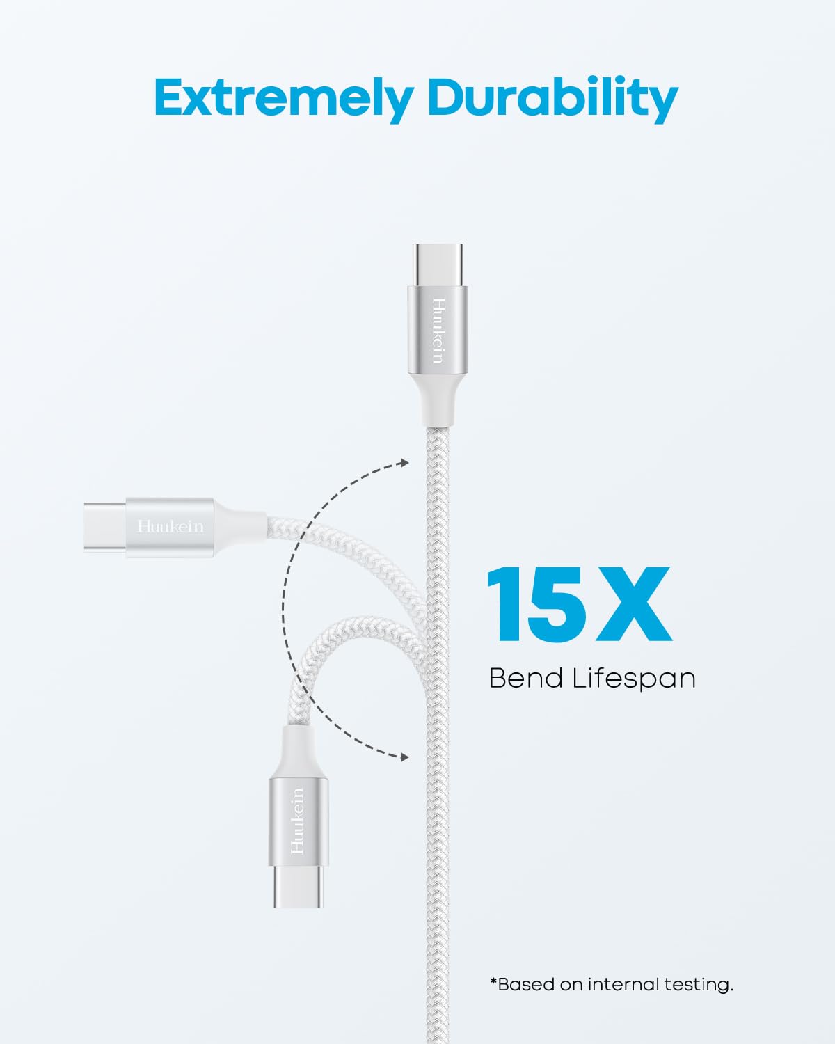 15ft, 17 16 15 S21 10 Huukein White USB A to USB C Cable Extra Long USB C Cable Fast Charging, USBC Charger Cord