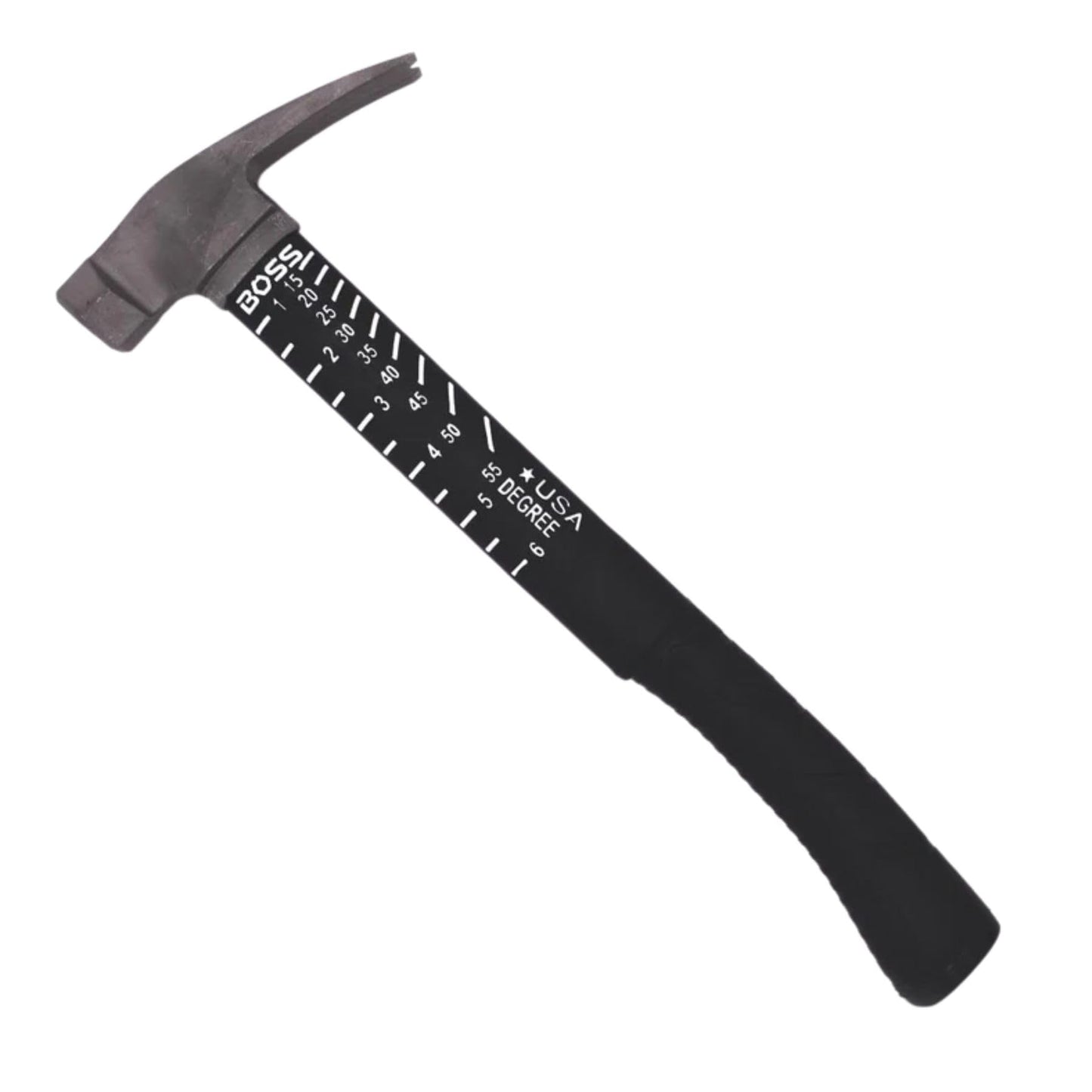 Boss Hammer 10 oz. Construction Grade Ti64 Titanium Hammer with Tough-Fiber Shock-Absorbing Fiberglass Handle - No-Slip Grip, Smooth Faced - Made in USA - BH10TIPFS