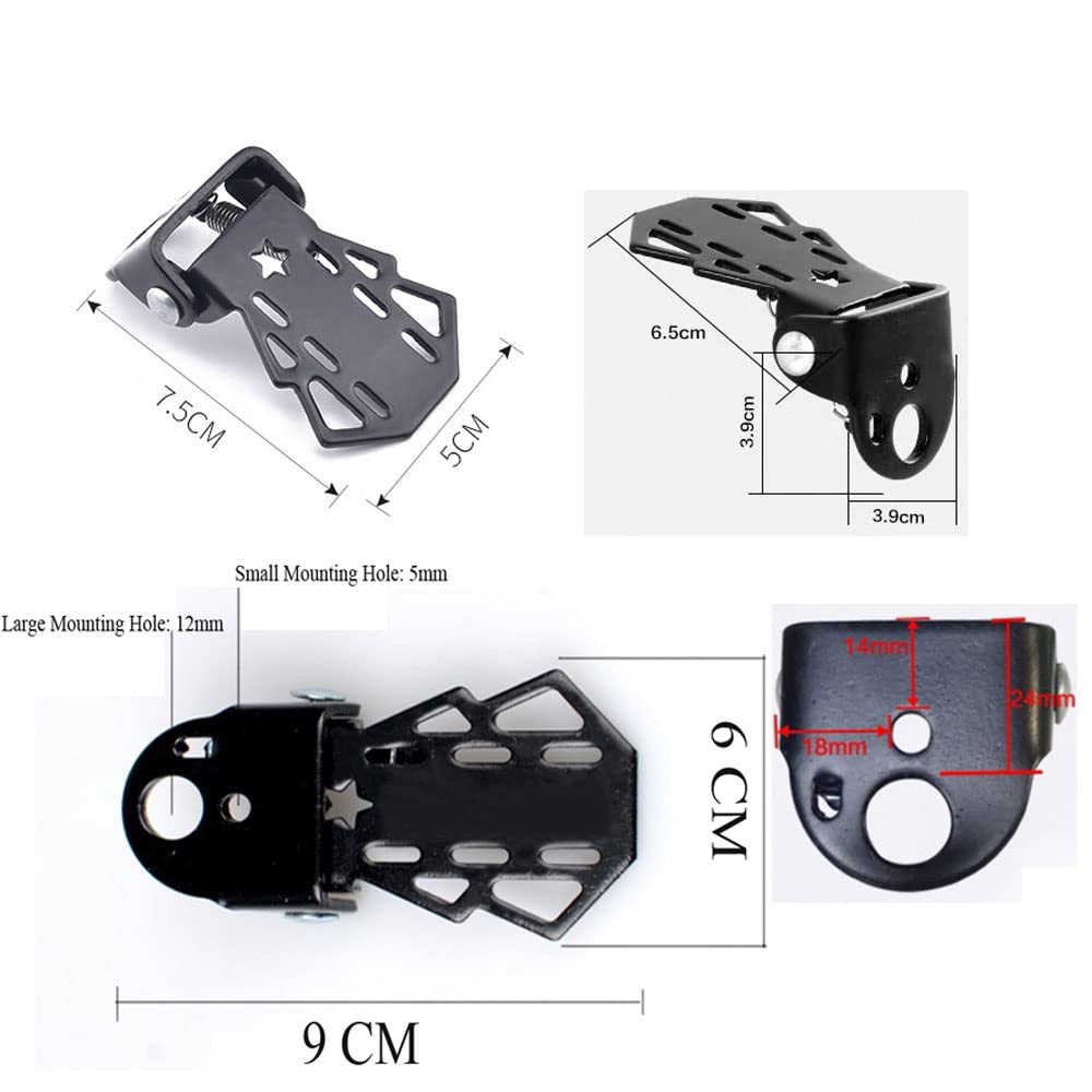YehVeh 4 Pack Mini Bicycle Rear Pedals Bike Pegs Folding Foot Rest Mount Stand for Mountain Bicycles Rear Seat Pedal Child Kids Bikes Peg Metal Plate Cycling Footrest Accessories
