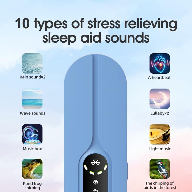 STEHEALTH 3D Pillow Speaker for Sleeping, Bluetooth Bone Conduction, White Noise, Volume Control, Sleep TimerSide