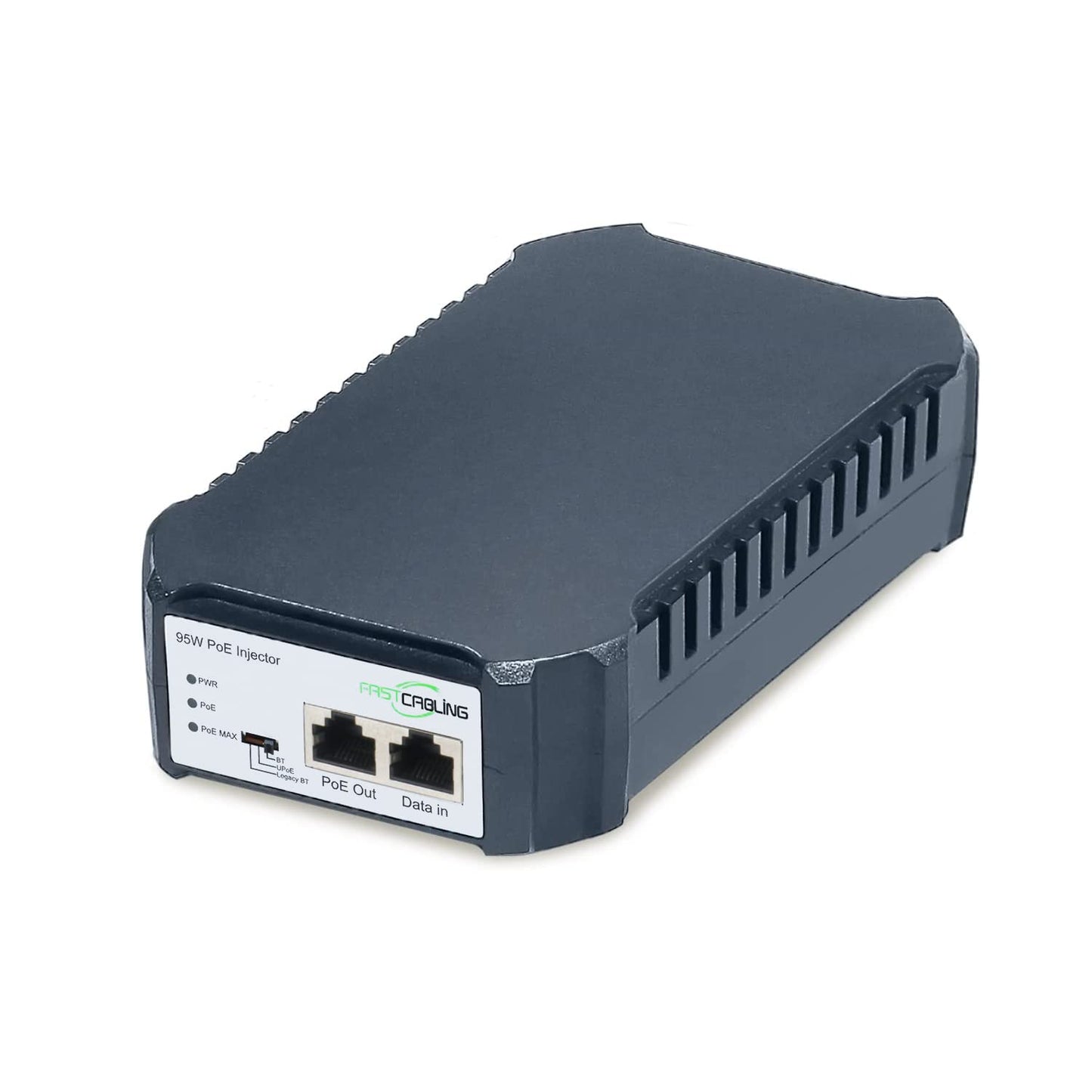 FASTCABLING 95W PoE Injector, IEEE802.3bt High Power, UPoE, PoH, Gigabit Network, Plug and Play, Wall Mount Design, Built-in PSU
