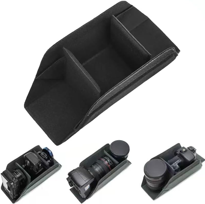 TEHAOUU Camera Inner Case Compatible with DSLR Mirrorless Cameras Polyester Material, Adjustable Partition, Shockproof