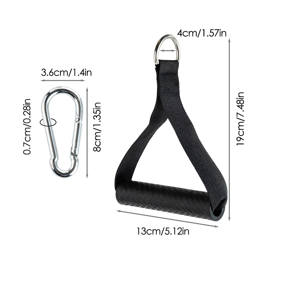 WINDAWNKE 4 Pack Resistance Band Handles, Double D-Ring Grips, Heavy Duty Exercise Handles for Cable Machine Attachment