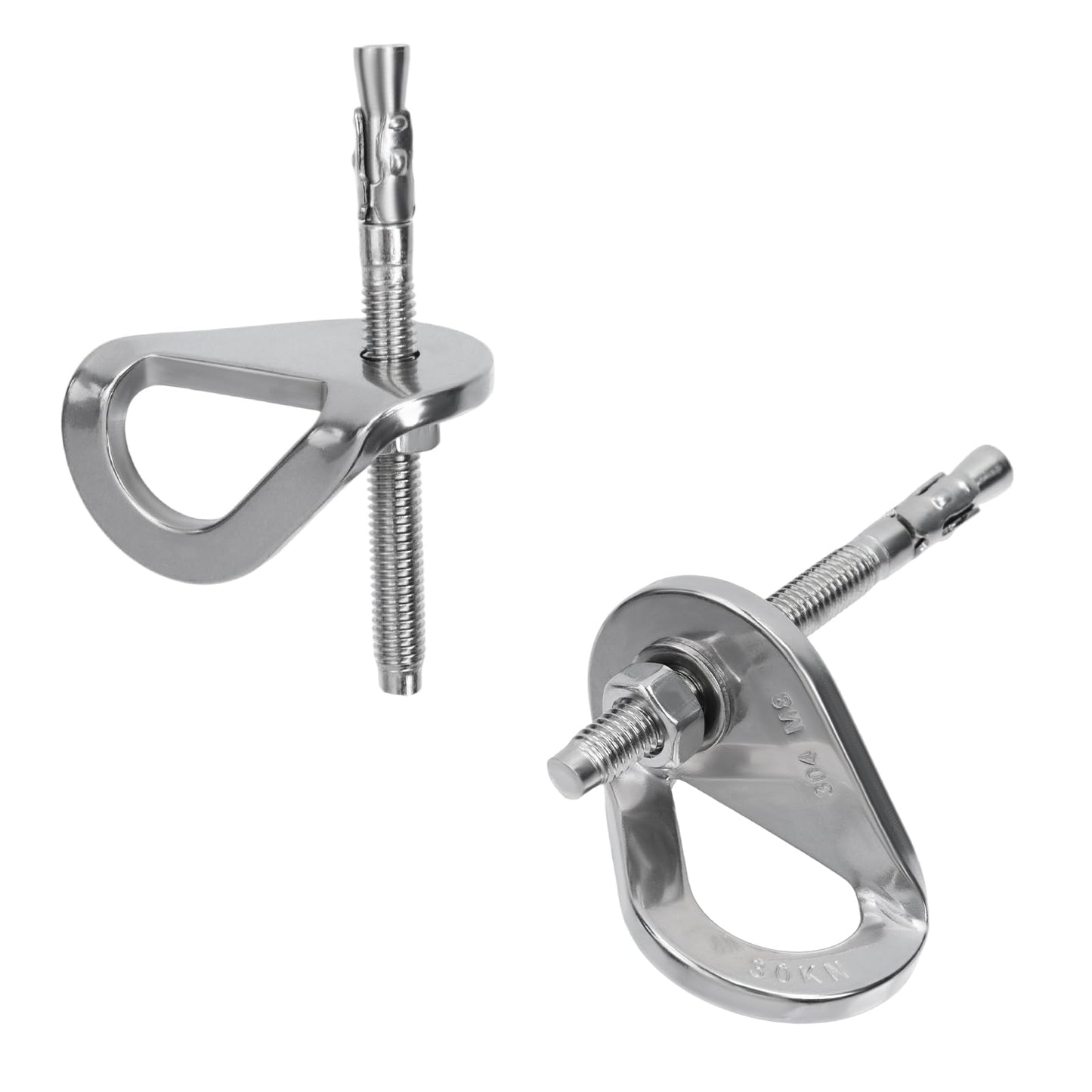 HEVSTIL 4-Pack Bolt Hanger for Climbing – 30kN Stainless Steel Rock Anchor Hanger for 8mm (1/3") Bolts for Rock Climbing, Mountaineering