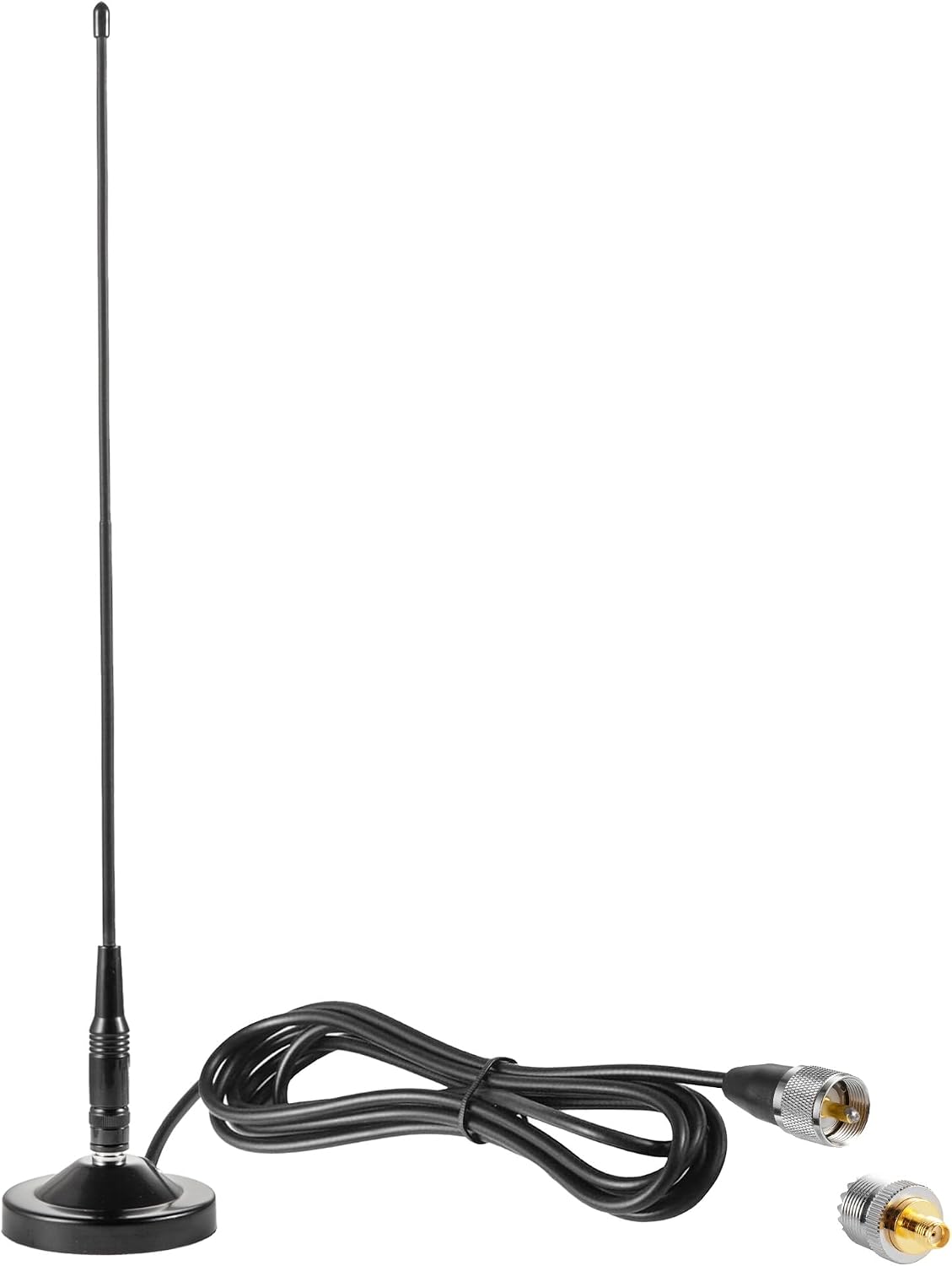 eifagur 136-174MHz 400-470MHz 2meter 70CM Vehicle Car Mobile Ham Radio GMRS Soft Whip Antenna, UHF VHF Magnetic Base