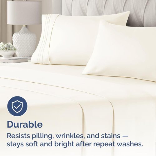 King Standard Pillow Cases - Soft Hotel Quality Covers | Comfy, Fade-Free & Wrinkle Resistant - Off White Set of 2