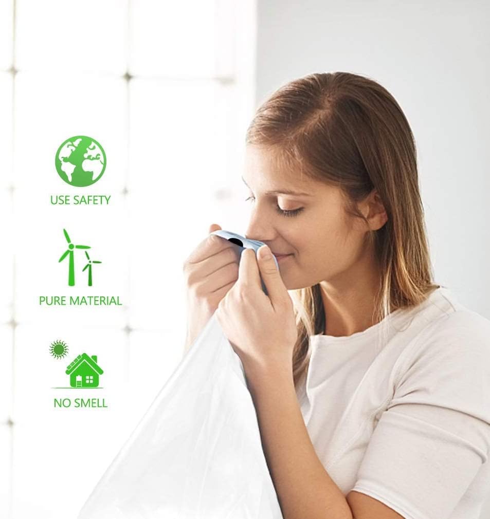 Teivio 4 Gallon Drawstring Trash Bags - 140 Count Strong Bathroom & Kitchen Bin Liners | White