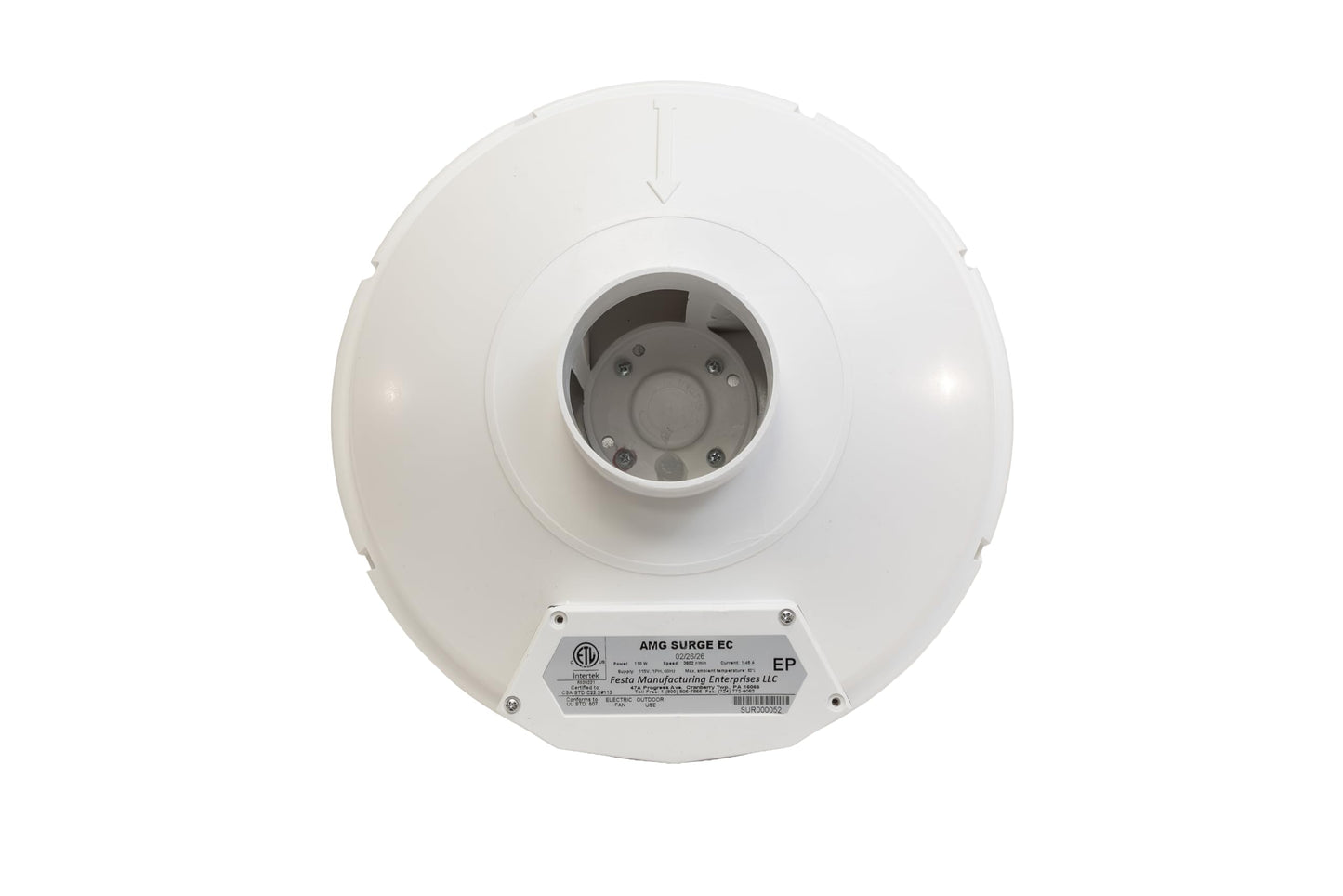 Festa AMG Surge EC Radon Fan - Quiet and Energy Efficient Radon Mitigation Inline Fans - Electronically Commutated Motor- High Performance Inline 3" Duct Fan