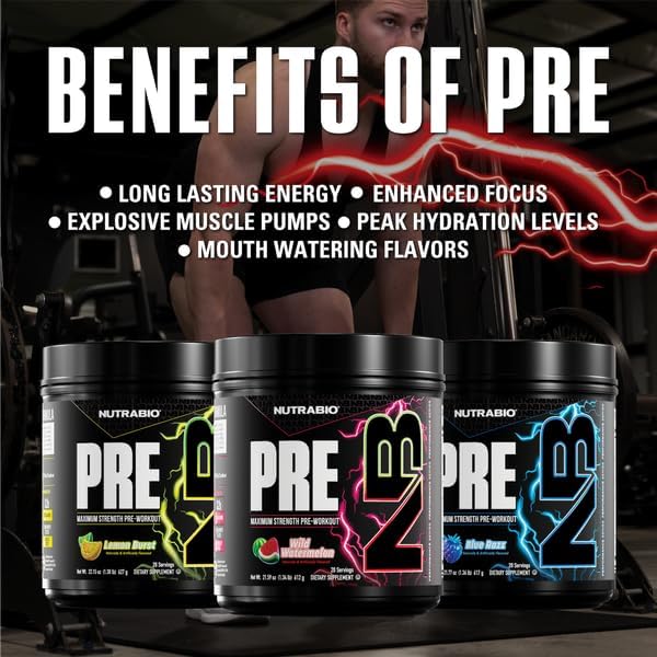 NutraBio Preworkout Powder, Watermelon| Explosive Energy, Laser Focus, Extreme Pumps| Pre Workout for Men & Women| Performance, Endurance, Power Complex, Caffeine, Electrolytes