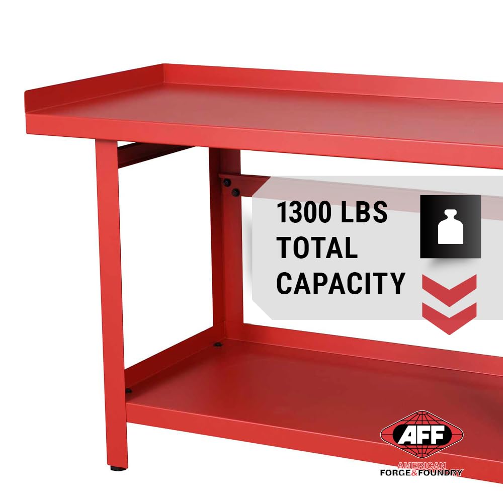 AFF Workbench - Heavy Duty Work Table with Storage Shelf - 1300 LB Capacity