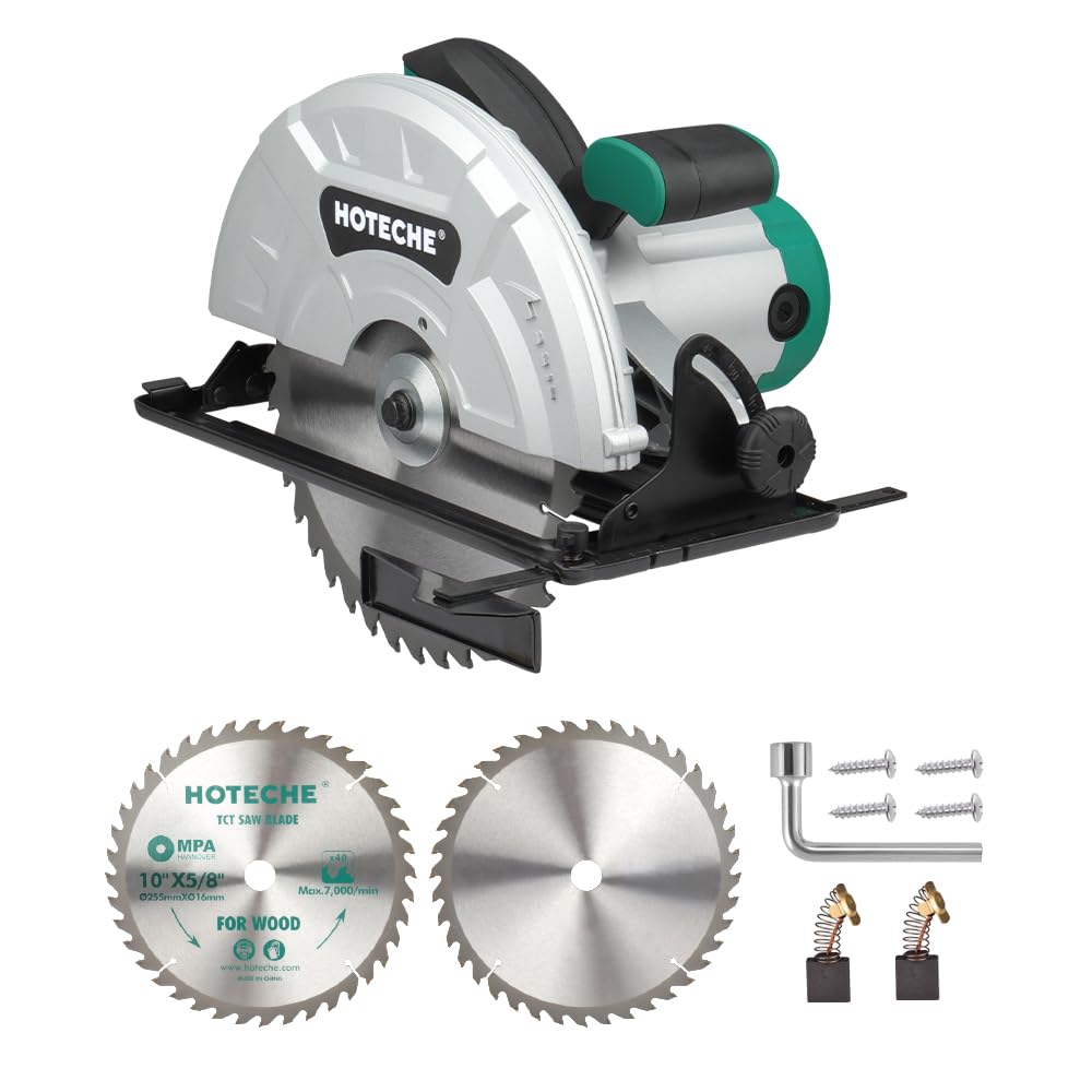 Hoteche 10-Inch Compact Portable Table Saw with Saw Blade for Desktop Use