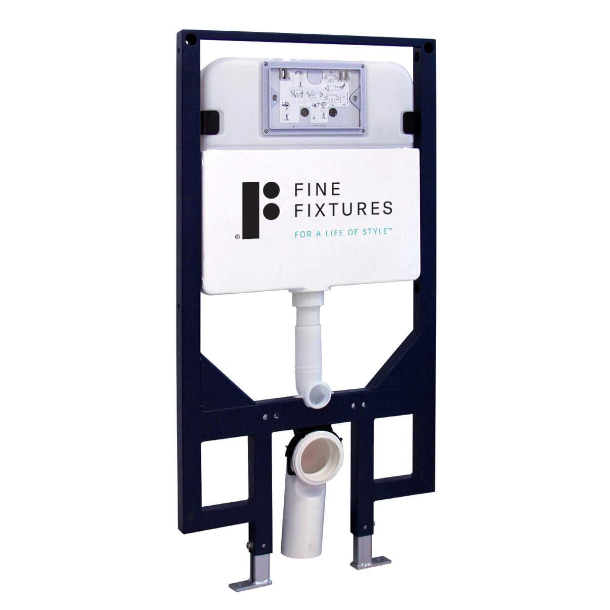 Fine Fixtures Dakota In-Wall Toilet Combo Set, Wall Hung Toilet Bowl with Soft Close Seat, Concealed Tank and Carrier System for 2x4 Studs, Push Buttons Included