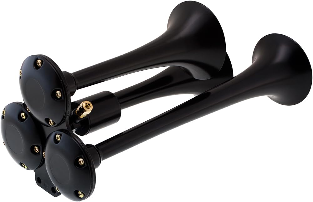 Vixen Horns Train Horn Kit for Trucks/Car/Semi. Complete Onboard System- 200psi Air Compressor, 2.5 Gallon Tank, 3 Trumpets. Super Loud dB. Fits Vehicles like Pickup/Jeep/RV/SUV 12v VXO8325/3114B