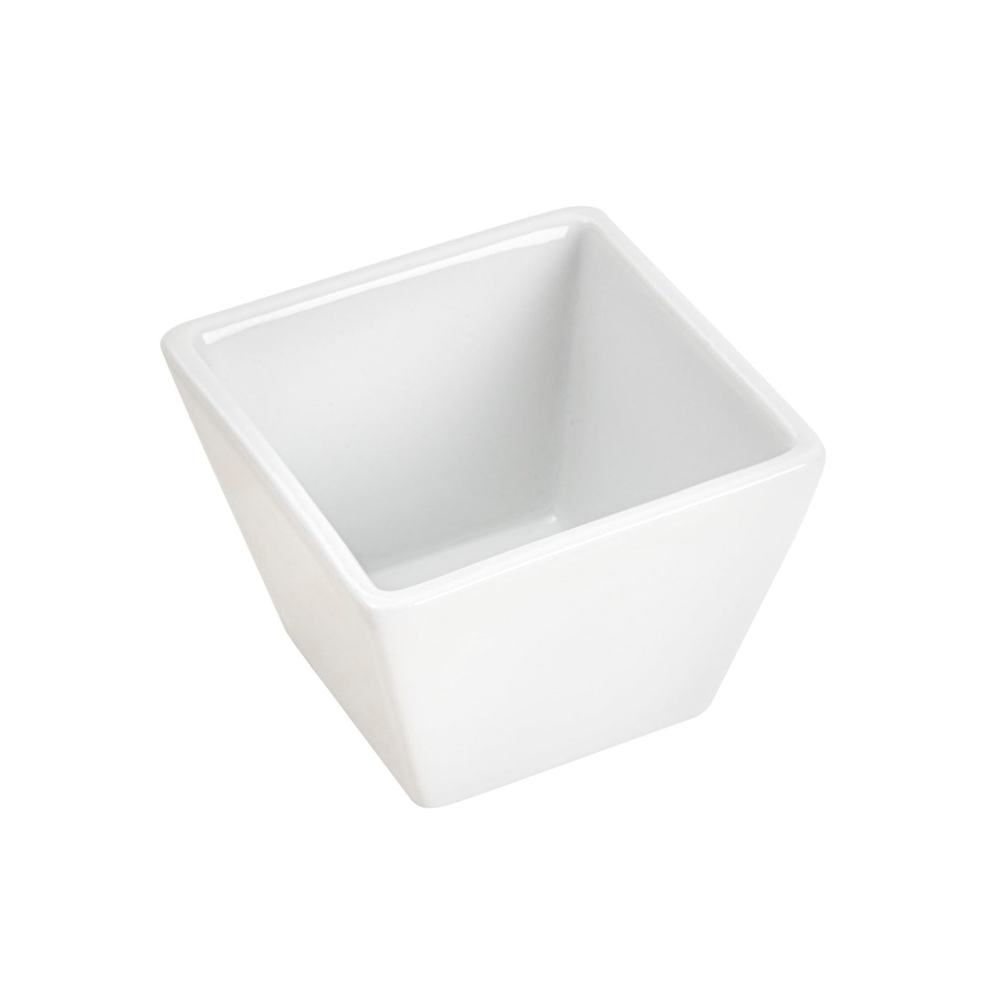 Restaurantware 6 Ounce Small Dessert Cups 10 Square Fondue Bowls - Oven Safe Chip Resistant White Porcelain Porcelain Dip Bowls Dishwasher Safe For Snacks Or Desserts