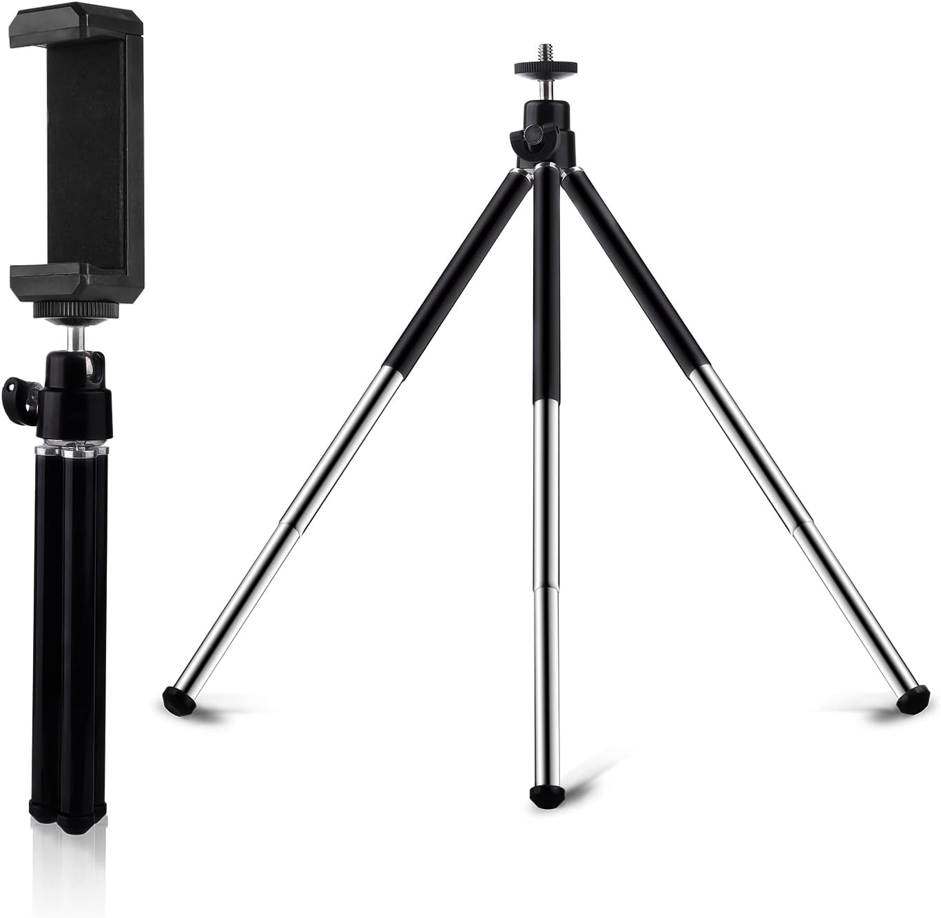 TIGAYAN 12.4 inch Mini Tripod for Webcam and Phone, Metal Extendable Webcam Stand with Phone Holder, Small Tripod