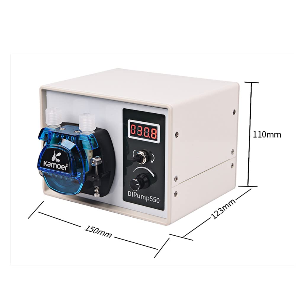Kamoer DIP 3 Rotors Stepper Motor Peristaltic Pump 24V Small Intelligent Variable Speed High Flow Lab Liquid Dosing Pump 0-452 ml/min BPT Tube 4.8 mm ID x 8 mm OD White