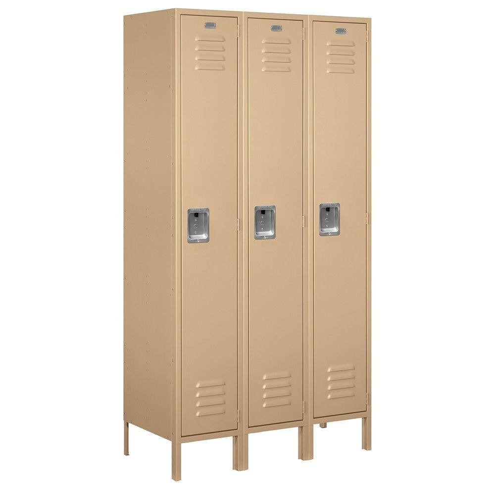 Salsbury Industries 51368TN-U Single Tier 45-Inch Wide 6-Feet High 18-Inch Deep Unassembled Extra Wide Standard Metal Locker, Tan Brown