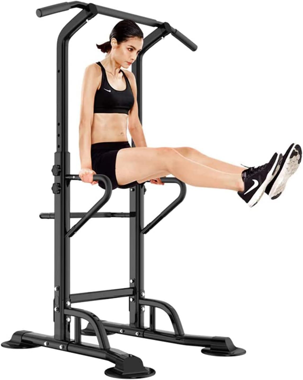 soges Power Tower Pull Up Station, Adjustable Multi-Function Dip Station Home Gym, Strength Training Pull-Up Bars for Full Body Workout, Power Tower Dip Station Pull Up Bar with 11 Height Levels