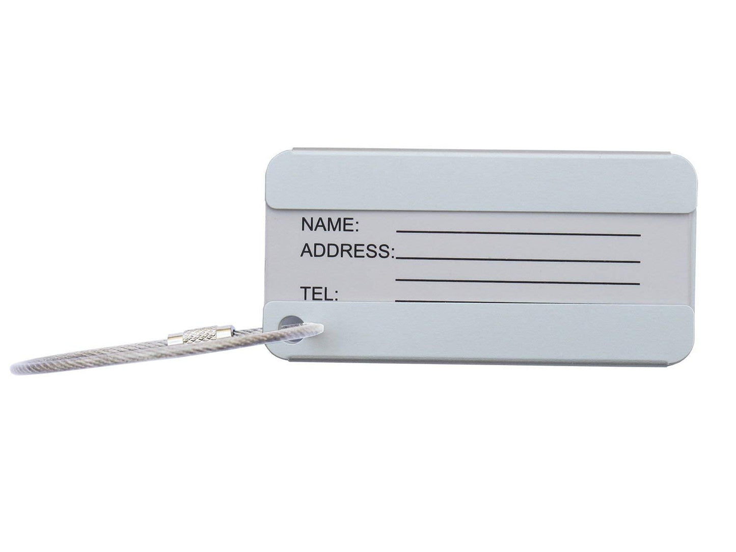 AOUTACC 8 Pack Aluminium Metal Travel Luggage Tags Suitcase Card Holder Baggage Name Address ID Bag Label with Key Ring