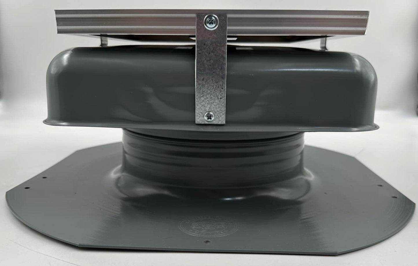 Solar Mega RoofBlaster 2.0 with Gray Vent (Adjustable Solar Panel Mount) | Solar Attic Vent | Solar Roof Vent | Solar Roof Attic Fan | New & Improved Design