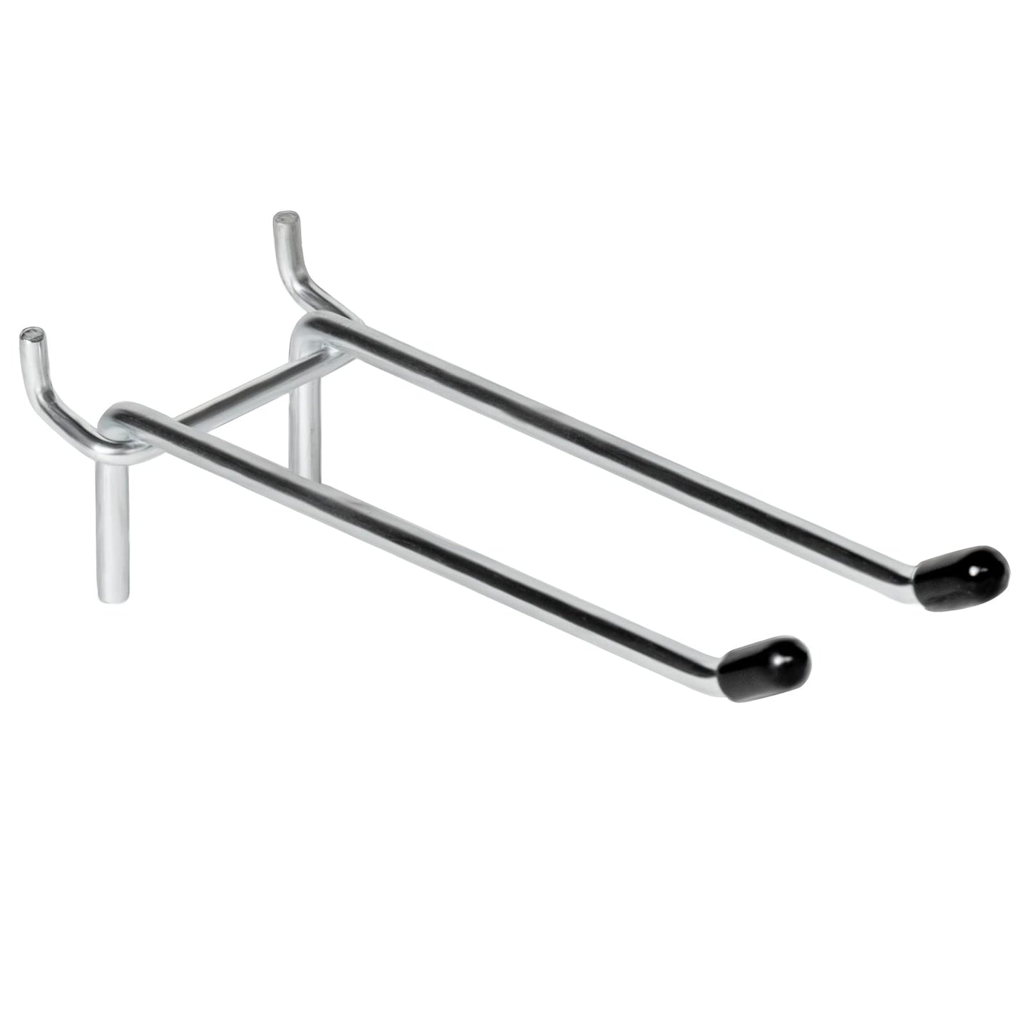 Nlmyt 10 Pcs Pegboard Hooks, 6 Inch Peg Board Hooks, Pegboard Pegs Accessories with Rubber Tipped, Double Peg Hook Fit 1/4” Hole, Heavy Duty Tool Utility Hook for Hanging Tools, Bags and More