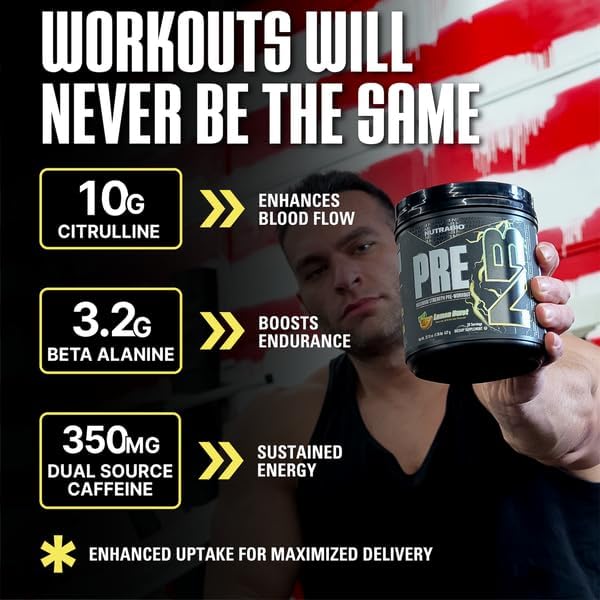 NutraBio Preworkout Powder, Lemon Burst| Explosive Energy, Laser Focus, Extreme Pumps| Pre Workout for Men & Women| Performance, Endurance, Power Complex, Caffeine, Electrolytes