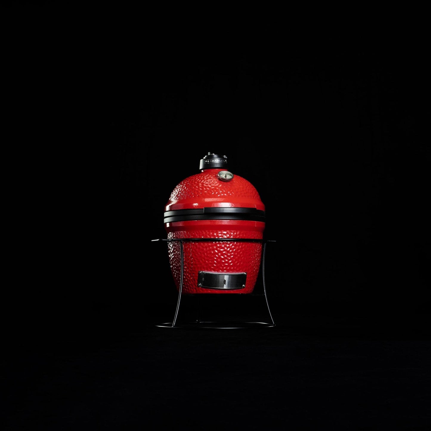 Kamado Joe Joe Jr 13.5-inch Portable Ceramic Charcoal Grill with Grill Stand, Stainless Steel Cooking Grate, Heat Deflectors and Ash Tool in Red, Model KJ13RH