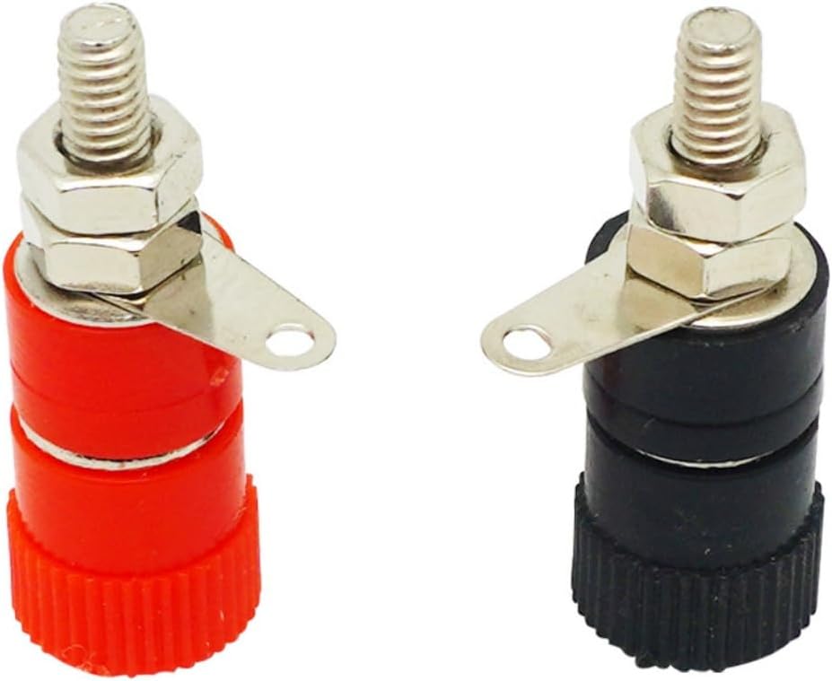 Lzzvibo 10pcs 4mm JS-910B JS-910B (5Black+5Red) Banana Plug Jack Connector Nickel Plated for Jack Socket Female Binding