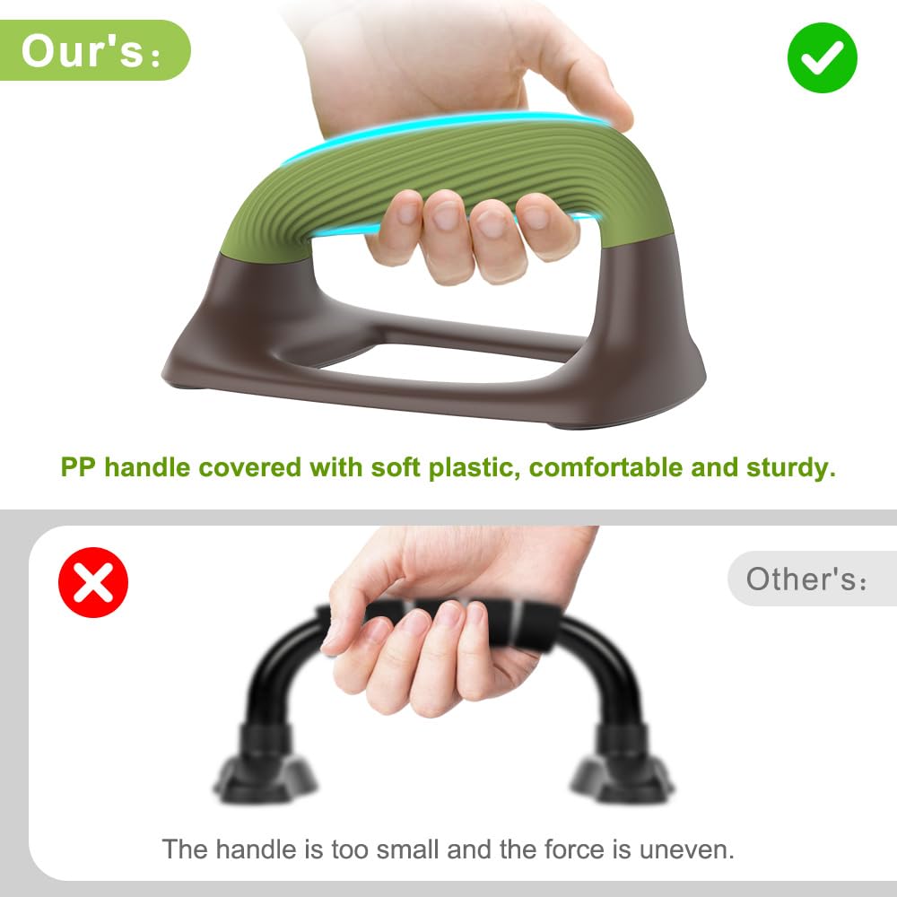 Lifeswell Push Up Bars – Ergonomic Pushup Handles for Floor Strength Training, Non-Slip Push-Up Stands with Soft Grip, Pushups Bars for Home Gym Workout, Olive Green