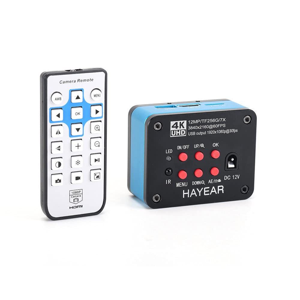 HAYEAR 4K UDH 2160P 1080P HDMI USB Industrial Microscope Camera for Machine PCB Board CPU Repair Soldering；PC Support Windows/Mac/Linux System
