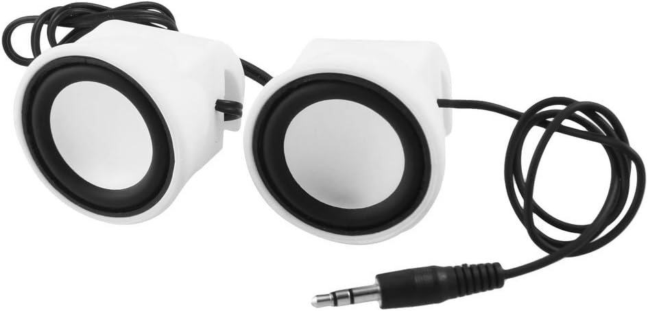 Ruilogod MP3 MP4 3.5mm Player Laptop Pair USB Port Speakers White