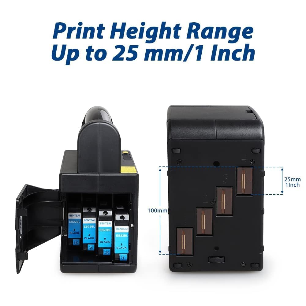 BENTSAI B85 Wide Format Handheld Inkjet Printer Industrial Inkjet Printer with 4 Inches Print Height for Large Format Batch Coding Variable Data Printing on Any Surfaces