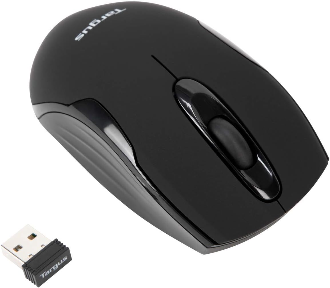 2.5-Foot (AMU75US) Targus Compact Mouse with Blue Trace Technology for Tracking and Retractable USB Cord, Black