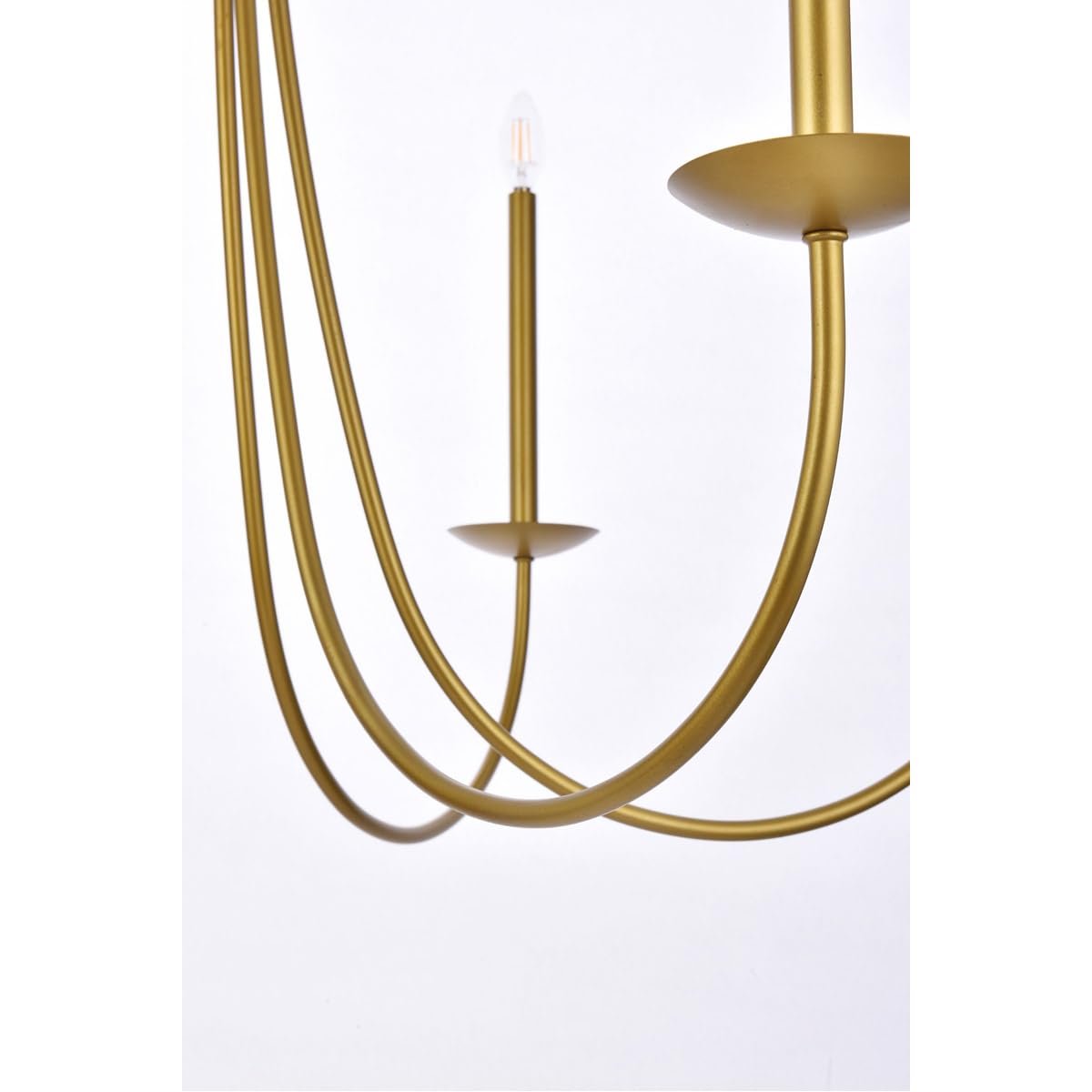 Living District 42-Inch Brass Metal Ceiling Pendant Light, Model LD810D42BR, Indoor Modern Decorative Fixture