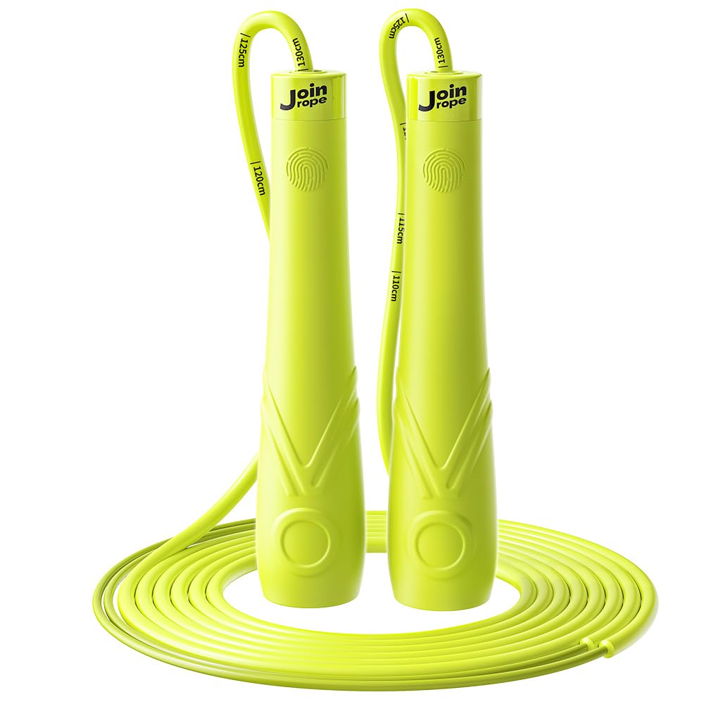 JOINROPE Kids Jump Rope for Children-Adjustable Speed Skipping Rope with Dual Bearings, Segmented Anti-Tangle Cord, Silicone Handles, Indoor Outdoor Fitness Toy for Boys & Girls (Green)