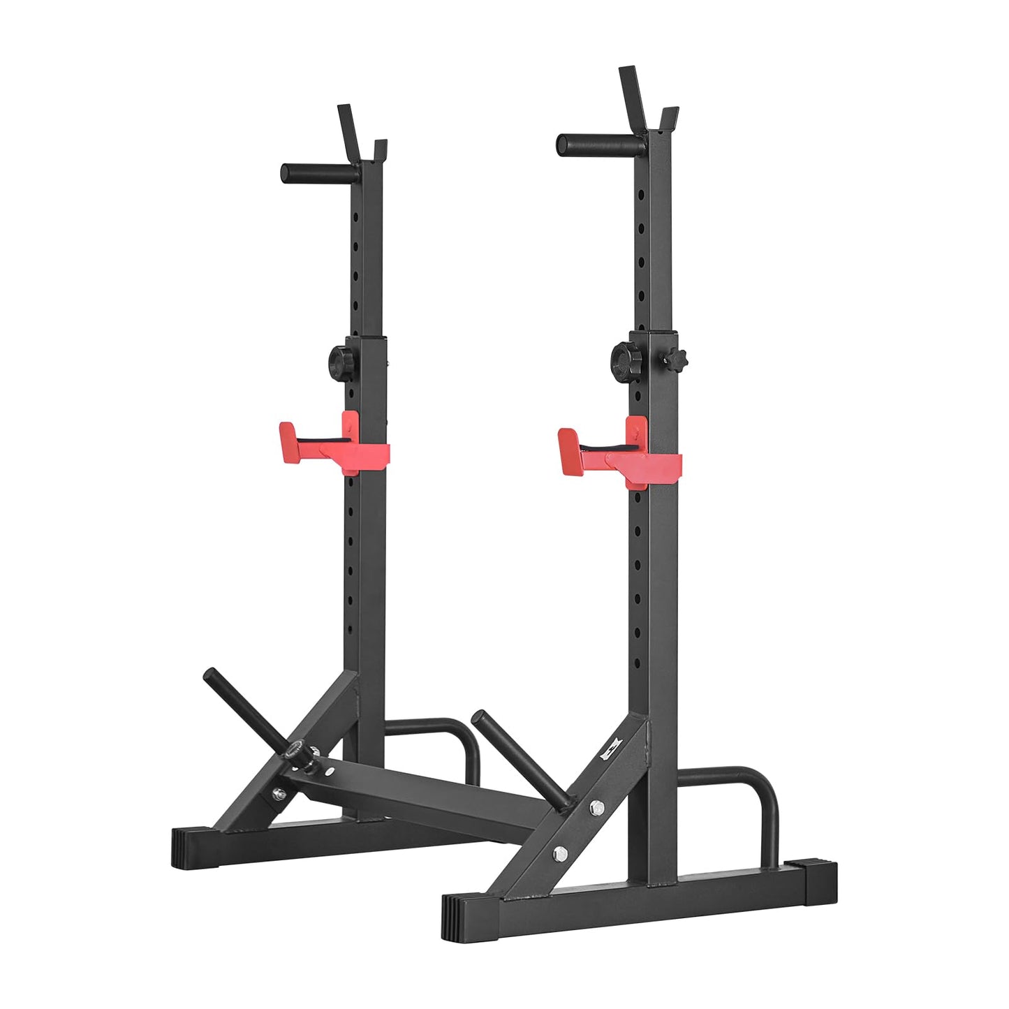 VEVOR Power Cage Squat Rack, Home Gym Power Rack with Adjustable Height & Width, 550LBS Strength Training Workout Equipment with Barbell Storage Racks & J-Hooks for Bench Press, Squat, Weight Lifting