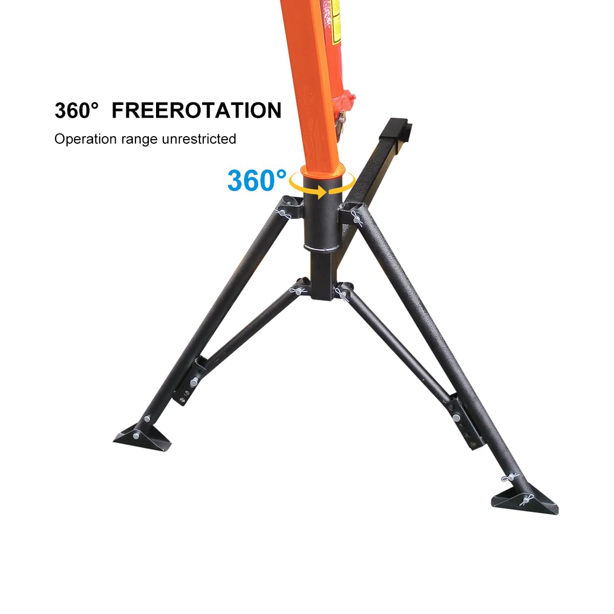Rugcel 1500 lb Stretchable Receiver Hitch Mounted Hydraulic Swivel Pickup Truck Crane, with Three Boom Capacities of 750 lb, 1000 lb and 1500 lb (Hitch Crane 1500LB)